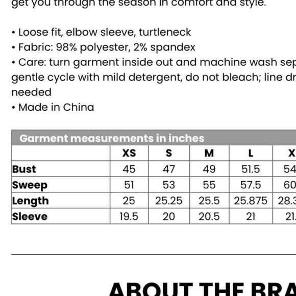 Nwt DIANE GILMAN oversized turtleneck top - Picture 2 of 5